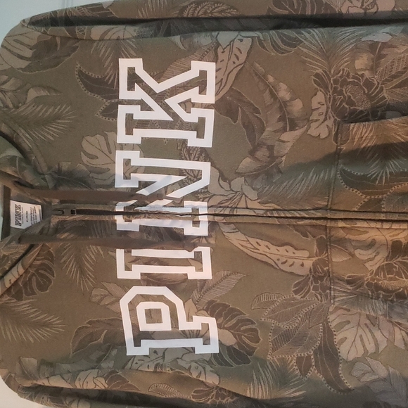 Victoria's Secret PINK Everyday Lounge Hoodie Sweatshirt Tropical Leaves Floral - Picture 3 of 6